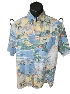 Vintage Reyn Spooner Hawaiian Island TPA Airplane Short Sleeve Shirt XL Clean - Picture 1 of 18