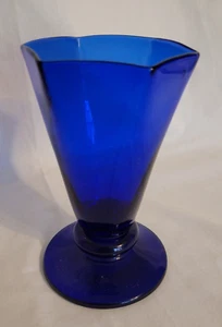 Seltene Vintage kobaltblaue Vase / Becher Hexagon Top, runder Sockel - Bild 1 von 8