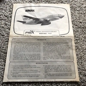 Aurora 1974 PSA BOEING 737 1/72 #387 *instructions only* - Picture 1 of 1