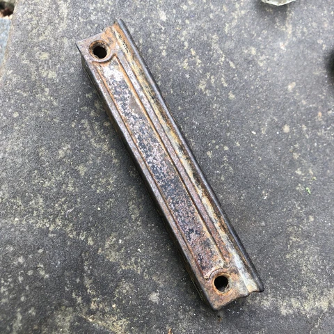 Antique SINGLE Cast Iron Door Rim Lock Keeper Catch Strike Plate 5”x1”x1” Cover