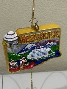 Radko Washington State Salute Glass Ornament - Picture 1 of 7
