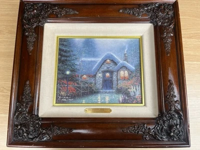 Thomas Kinkade “The Woodsman’s Thatch” Limited Edition #588/1960 on Canvas Frame - Image 1 of 4