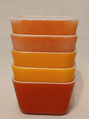 Vintage (5) Pyrex Refrigerator Dishes - 1-1/2 Cup - read description  - Image 1 of 4