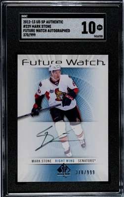 2012-13 Mark Stone SP Authentic #229 Future Watch Auto /999- SGC 10- Gem Mint RC - Image 1 of 2