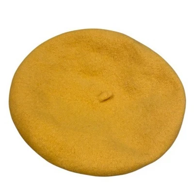 H&M Beret 100% Wool Yellow Hat Felt One Size - Image 1 of 4
