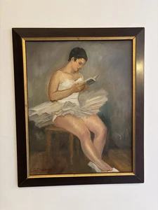 French Oil Portrait Painting Of A Ballerina.Vintage ( Antique Style) - Picture 1 of 24