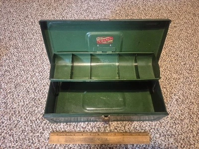 Vintage Master Niagara Metal Green Small Tackle Box, Tool Box - Image 1 of 4