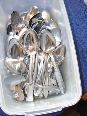 #WA LOT Of 50 MIXED PATTERNS OF  STAINLESS FLATWARE ALL TEASPOONS ~NICE QUALITY - Image 1 of 2