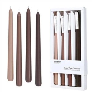 Taper Candles 10'' Brown Beige Ombre Non Toxic 10 inch, Shades-1Pack - Picture 1 of 4