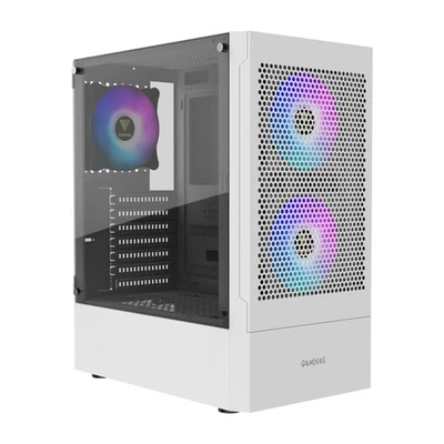 ATX Mid Tower Case Gamdias Talos E3 Mesh RGB with Tempered Glass Panels (White) - Image 1 of 4