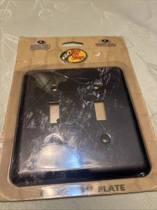 Camouflage Wall Cover Made USA Vtg Metal Double Toggle Plate Bass Pro Shops NOS - Picture 1 of 3