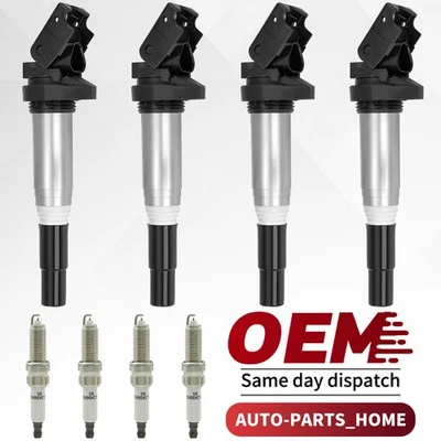 4X UF667 Ignition Coils and Spark Plugs set For BMW 128i 328i 330i 528i 530i X3 - Image 1 of 4