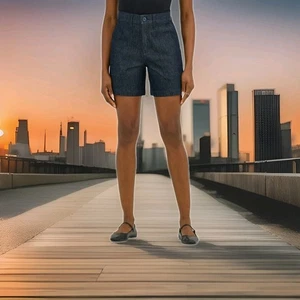 Pantalones cortos utilitarios LEE para mujer talla 18 6" Fresno denim oscuro cintura cómoda nuevos con etiquetas - Imagen 1 de 3