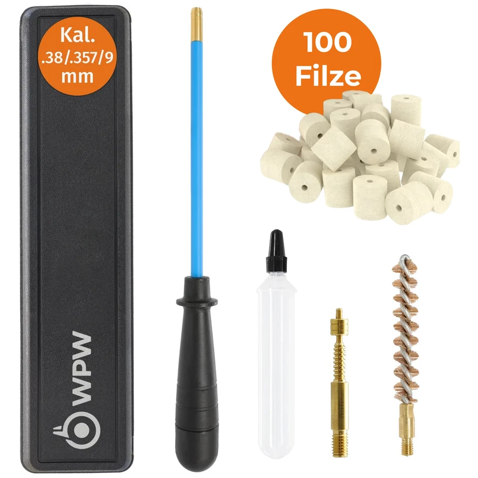 WAFFENPFLEGEWELT VFG Reinigungsset Kal. 9 mm Kurzwaffen inkl. Reinigungsfilze