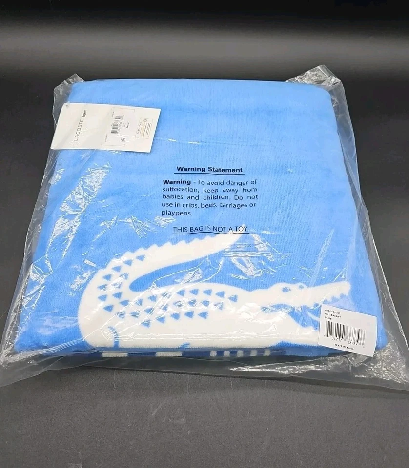 Lacoste Beach Towel Oki Bright Blue. 36" "