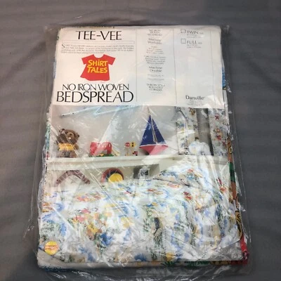 Camiseta de colección Danville Vee Shirt Tales NBC años 80 dibujos animados colcha doble 81x110 EE. UU.  Foto 1 de 4