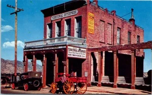 2 NV Postcards Brass Rail Territorial Enterprise Virginia City Street Old Cars - Picture 1 of 4