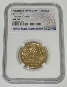 2019 D AMERICAN INNOVATION Georgia Trustees' Garden NGC MS 66 - Picture 1 of 3