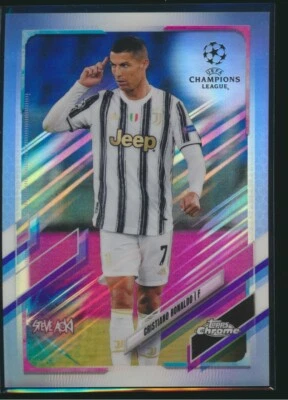 2020-21 Topps Chrome Steve Aoki UEFA Neon Future Blue #100 Cristiano Ronaldo /75 - Image 1 of 2