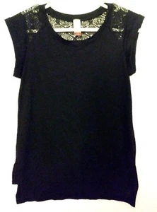 No Boundaries Women's Top Crochet Sleeveless Blouse Black Small (3-5) - Picture 1 of 3