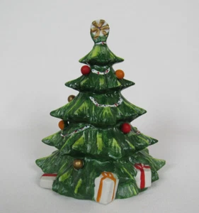 VINTAGE 1981 MANN CERAMIC MUSICAL CHRISTMAS TREE PLAYS JINGLE BELLS 7" TALL - Picture 1 of 11
