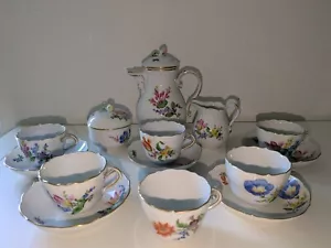 Meissen Mokkaservice Blumen mit Goldrand - Bild 1 von 8