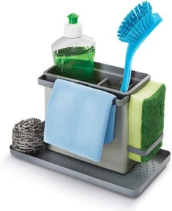 Kitchen Sink Organiser Grey 24 13 14 cm Metaltex Tidy Tex Washing - Picture 1 of 6