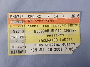 7-16-01 2001 BARENAKED LADIES Concert Ticket Stub Blossum Music Theater - Picture 1 of 2