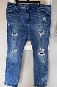 American Eagle Distressed Flex Slim Jeans 42 X 32 Whisking & Fade - Picture 1 of 8