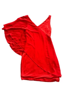 BeBe sehr sexy asymmetrisches transparentes Chiffon Schulter Kleid rot Gr. S - Bild 1 von 3