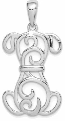 Colgante de plata de ley enchapado en rodio para perro Foto 1 de 4