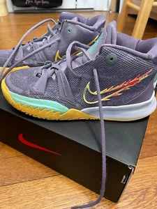 Boys 4.5 Kyrie 7 (GS) Daybreak Citron Pulse Basketball Shoes - Barely used - Picture 1 of 3