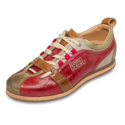 KAMO-GUTSU Tifo-017 Sneaker Herren - rot/beige, Leder stonewashed (kaki rosso) - Bild 1 von 4