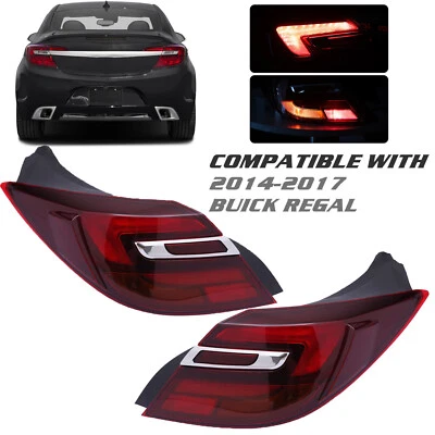 LED Tail Lights Fit Buick Regal 2014-2017 Rear Lamps Left & Right New 2PCS RED  - Imagem 1 de 4