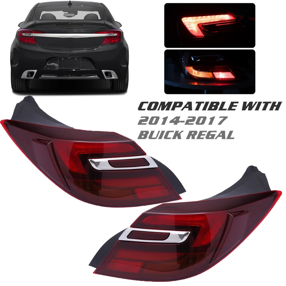 LED Tail Lights Fit Buick Regal 2014-2017 Rear Lamps Left & Right New 2PCS RED  Foto 1 de 4