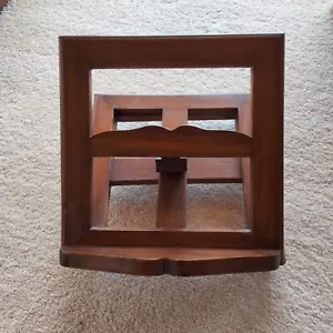 Antique Revolving Folding Wooden Table Bookstand with Swivel Base & 4 Feet - Picture 1 of 18