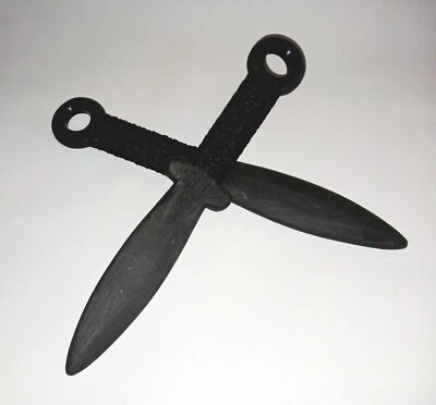 KALAJ KUTTER Training Knife Trainer Double Daggers Black Shaolin Dagger Practice Kung Fu