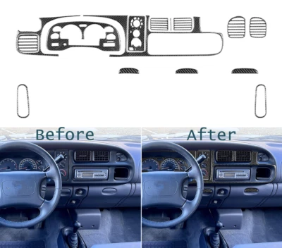 Real Carbon Fiber Interior Trim Set For Dodge Ram 1500 2500 3500 JDM 1998-2002 - Image 1 of 4