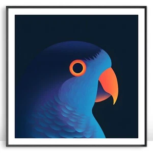 Moonow7 Parrot Wall Art, Unframed Modern Bird Poster for Living Room - Picture 1 of 14