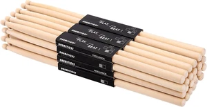 12 Pairs Drumsticks, Classic Maple 5B Oval Wood Tip Drum Sticks for Adults Kids - Picture 1 of 12