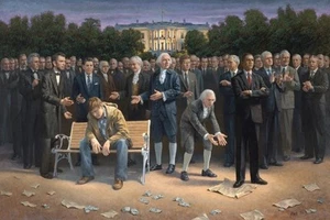 Jon McNaughton THE FORGOTTEN MAN American Freedom Patriotic 16x24 signed litho - Picture 1 of 1