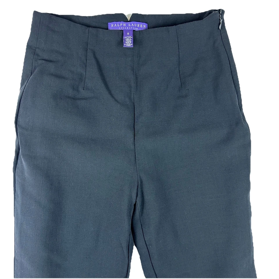 VTG Ralph Lauren Collection Purple Label Wool Stretch Size 8 Made USA Black — 第 1/4 张图片