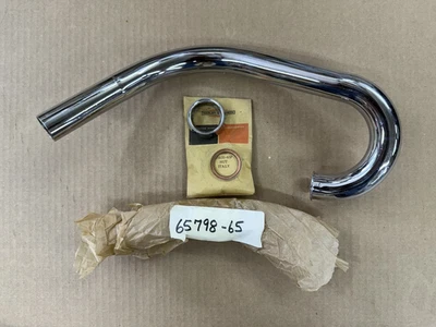 AERMACCHI  HARLEY  NOS 65798-65 HI-RISE EXHAUST PIPE 1965 - 1966 M50  #3 - Image 1 of 2
