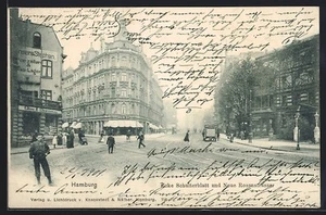 Ansichtskarte Hamburg, Ecke Schulterblatt und Neue Rosenstrasse 1901 - Zdjęcie 1 z 2