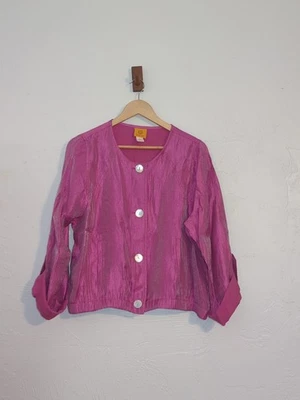 Chaqueta Ruby Rd Para Mujer Vintage Retro Años 80 Divertida Funky Colorida Brillante Botón Concha Foto 1 de 4