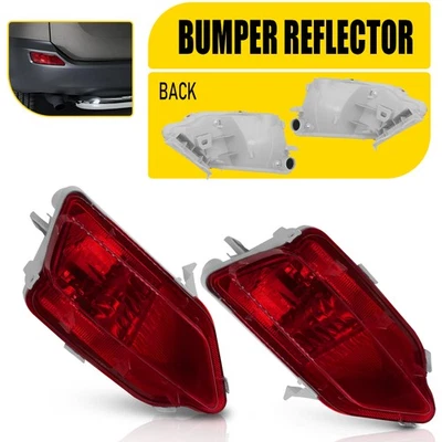 Red Pair Left&Right Rear Bumper Reflector Light Lamp For Toyota RAV4 2013-2015 - Image 1 of 4