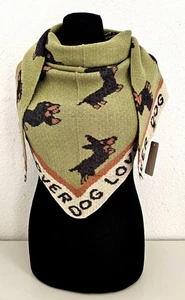 Blogger XXL Dreieckstuch Halstuch Schal mit Kaschmir DOG LOVER Khaki/Beige/Taupe - Bild 1 von 4