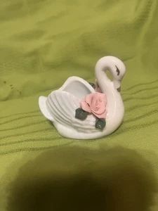Vintage 80er Jahre Schwan Glas Schmuckschale - Bild 1 von 1