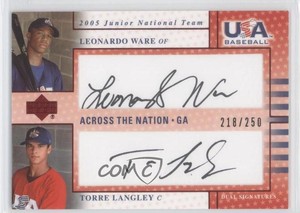 2005 Upper Deck USA Baseball /250 Leonardo Ware Torre Langley #GP4 Auto