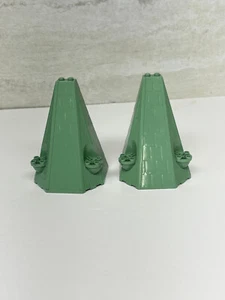 2 LEGO Sand GreenTower Roof 6x8x9 33215 Harry Potter Hogwarts - Picture 1 of 1